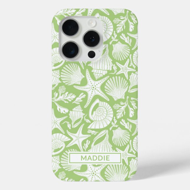 Coques Case-Mate iPhone Coquilles Vertes Personnalisées (Verso)