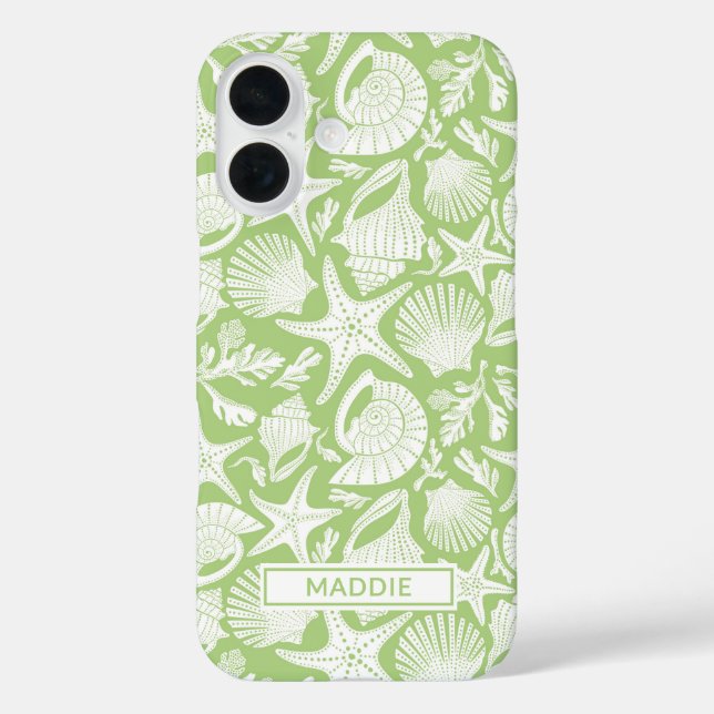 Coques Case-Mate iPhone Coquilles Vertes Personnalisées (Verso)