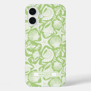 Coque Pour iPhone 16 Plus Coquilles Vertes Personnalisées