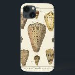 Etui iPhone Case-Mate Coquilles vintages de cône<br><div class="desc">L'artiste Denis Diderot est doué et connu pour ses grandes images de vie marine. Dans cette image vive, il capture ces coquillages crépités de conque de cône dans leur style plus naturel. Des conques sont souvent crépitées comme ces quatre coquillages et dans une sépia regardant le ton. Obtenez votre produit...</div>