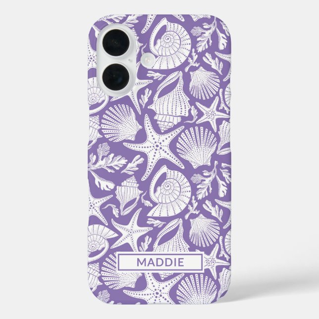 Coques Case-Mate iPhone Coquilles Violettes Personnalisées (Verso)
