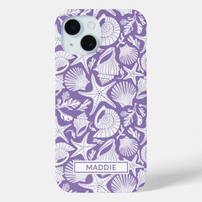 Coques Case-Mate iPhone Coquilles Violettes Personnalisées (Verso)