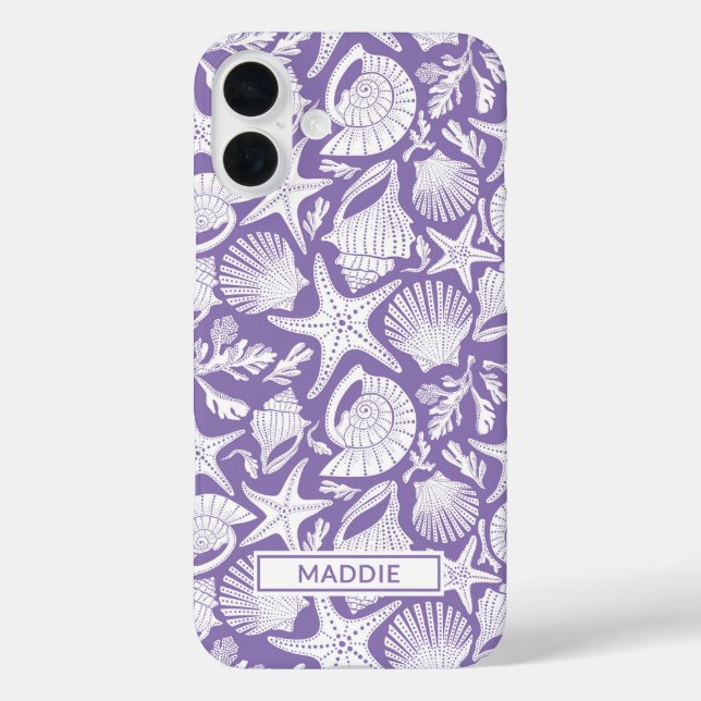 Coques Case-Mate iPhone Coquilles Violettes Personnalisées (Verso)