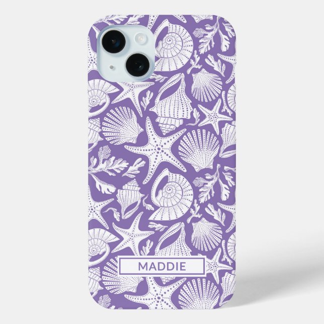 Coques Case-Mate iPhone Coquilles Violettes Personnalisées (Verso)