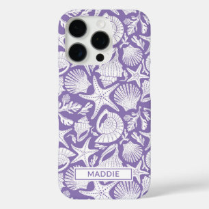 Coque iPhone 16 Pro Coquilles Violettes Personnalisées