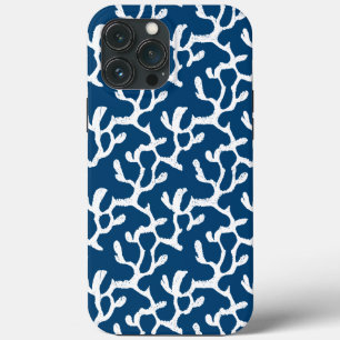 Case-Mate iPhone Case Corail Abstrait bleu et blanc Motif répétitif