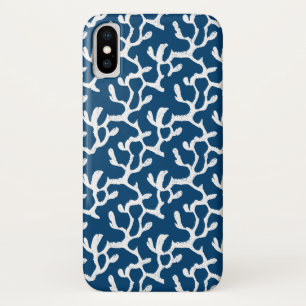 Case-Mate iPhone Case Corail Abstrait bleu et blanc Motif répétitif