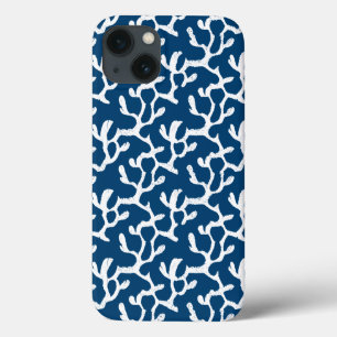 Case-Mate iPhone Case Corail Abstrait bleu et blanc Motif répétitif