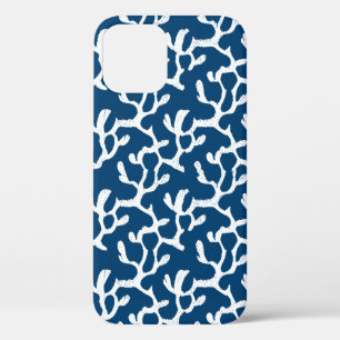 Case-Mate iPhone Case Corail Abstrait bleu et blanc Motif répétitif