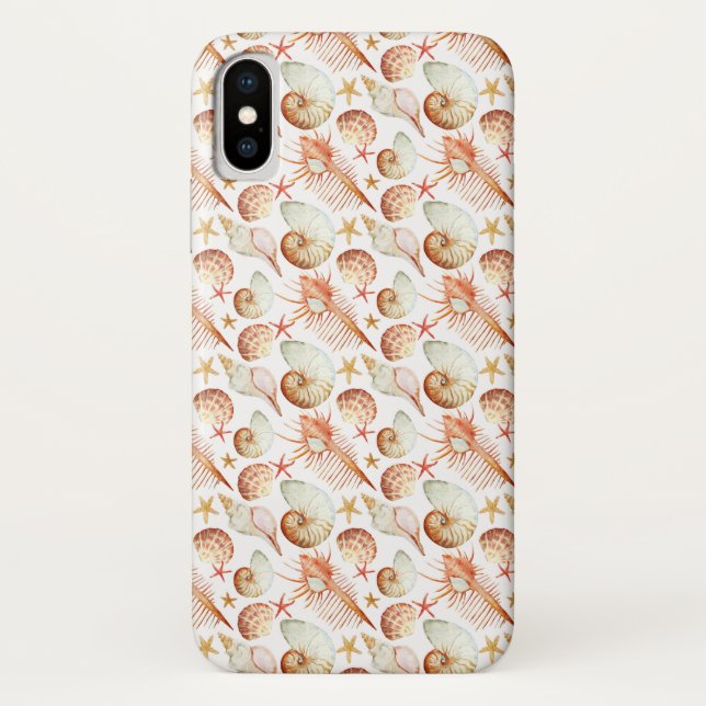 Coques Case-Mate iPhone Corail Avec Coquillages Et Crabes Motif (Dos)