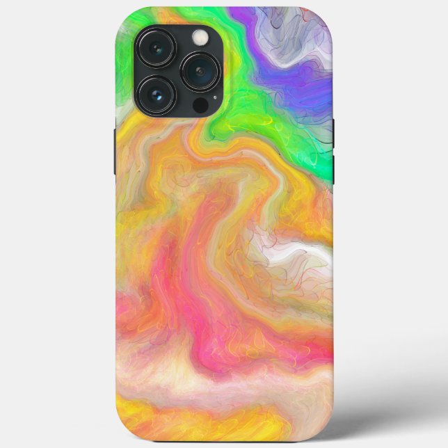 Coques Case-Mate iPhone Corail, Bleu, Vert, Rose Abstrait Fluide Art (Verso)