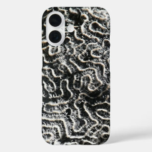 Coque Pour iPhone 16 Corail noir et blanc II Photo de nature abstraite