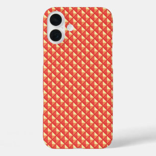 Coques iPhone 16 Plus Corail orange, look émail, grille cloutée