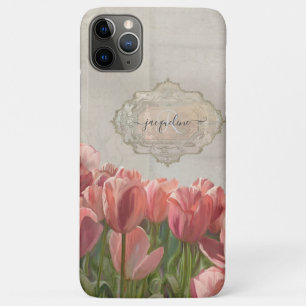 Case-Mate iPhone Case Corail Peint Floral Tulipes rose Bois Vintage