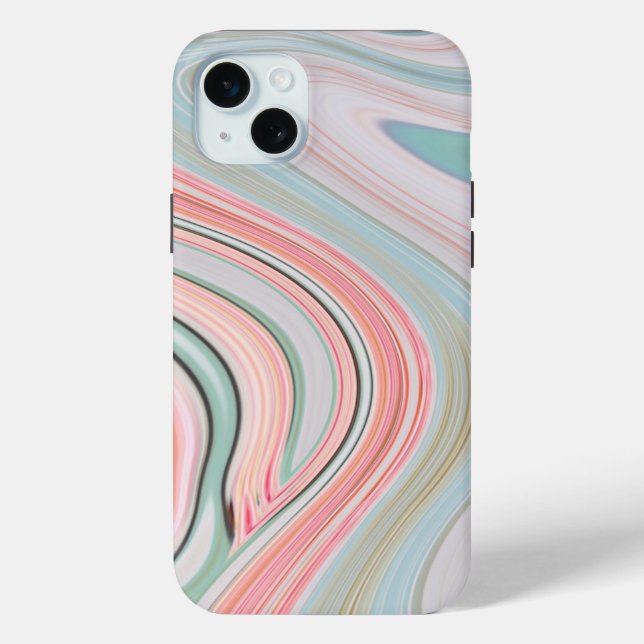 Coques Case-Mate iPhone corail rose rousse menthe marbre vert tourbillons  (Verso)