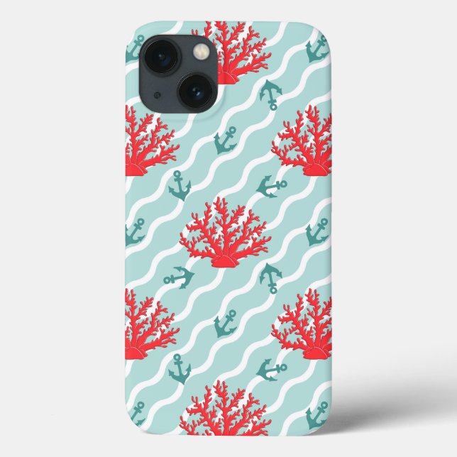 Coques Case-Mate iPhone Corail rouge Motif 1 (Verso)
