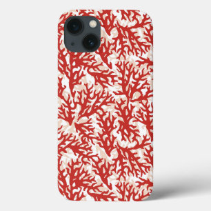 Etui iPhone 13 Corail rouge Motif 2