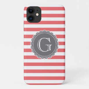 Case-Mate iPhone Case Corail trié Motif ardoise gris monogramme