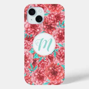 Coque Case-Mate iPhone Coral Floral Patte & Monogramme