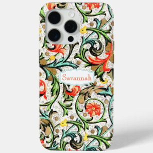 Coque Case-Mate iPhone Coral Jaune Vert Or Vintage Floral Damas
