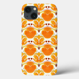 Case-Mate iPhone Case Coral Orange et crème Motif Batik