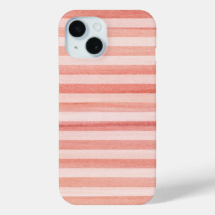 Coque Case-Mate iPhone Coral rose doux rayures Motif d'aquarelle