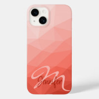 Coral rose maillage géométrique ombre motif Monogr