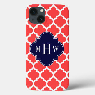 Coque Case-Mate iPhone Coral Rouge What Marocain #5 Marine 3 Monogramme i