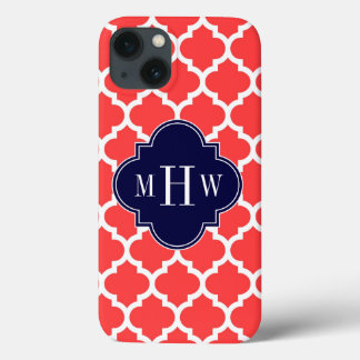 Coque Case-Mate iPhone Coral Rouge What Marocain #5 Marine 3 Monogramme i