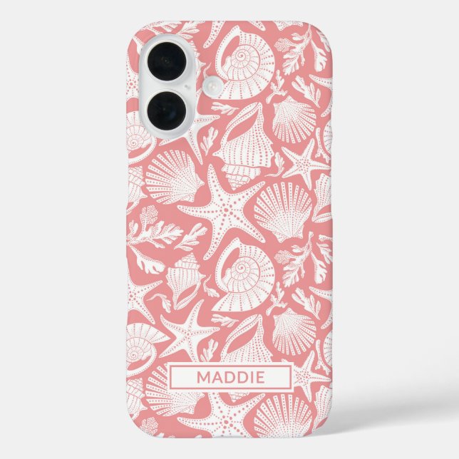 Coques Case-Mate iPhone Coral Shells Personalized (Verso)