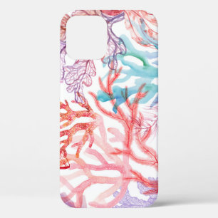 Case-Mate iPhone Case Coraux aquarelles : motif du monde sous-marin.