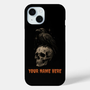 Coque Case-Mate iPhone Corbeau gothique sur crâne Mystère vintage .
