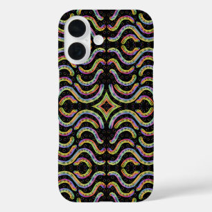 Coque Pour iPhone 16 Corde de chaîne de couleur arc-en-ciel motif répét