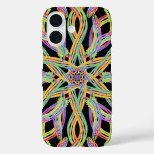 Coque Pour iPhone 16 Corde de motif de chaîne de couleur arc-en-ciel Ar