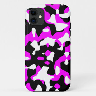 Coques Pour iPhone Corey Tiger 80s Néon Camouflage (Rose Chaude Fusch