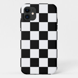 Coque iPhone 11 Corey Tiger 80s Néon Damier (Noir / Blanc)