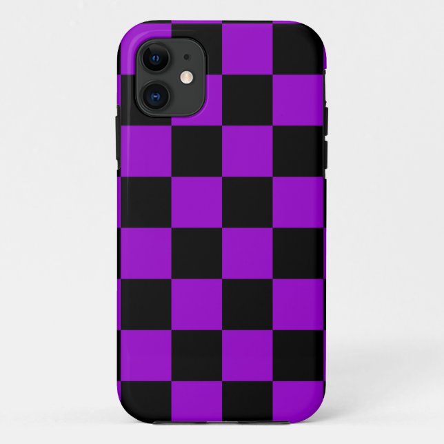 Coques Case-Mate iPhone Corey Tiger 80s Néon Damier (Violet) (Dos)
