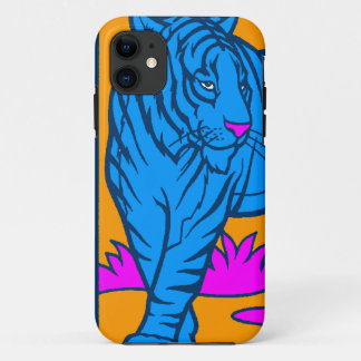 Coque Case-Mate iPhone Corey Tiger 80s Néon Tigre (Bleu)