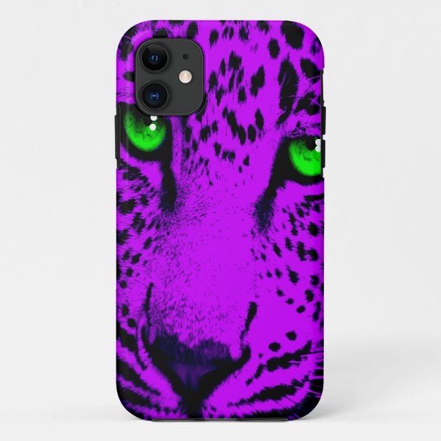 Coques Case-Mate iPhone Corey Tiger 80s Néon Visage Léopard (Dos)