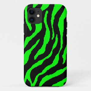 Coque Case-Mate iPhone Corey Tiger Rayures Néon Tigre 80s (Vert)