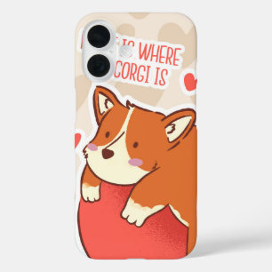 Coque Pour iPhone 16 Corgi Comfort Zone Home où mon chien