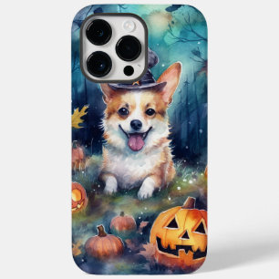 Coque Case-Mate iPhone Corgi Halloween avec citrouilles effrayant