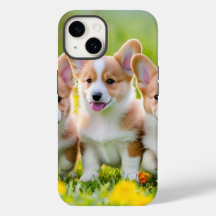 Coque Case-Mate iPhone Corgies jouant dans l'herbe