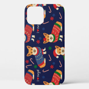 Case-Mate iPhone Case Corgis de Noël : Illustration Vintage festive.