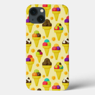 iPhone 13 Coque Cornets de crème glacée colorés de bande dessinée