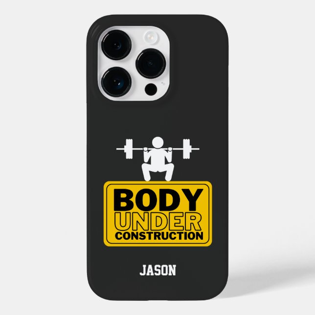 Coques Case-Mate iPhone Corps en construction Nom personnalisé (Verso)