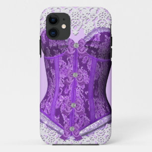 Case-Mate iPhone Case Corset violet mauve blanc dentelle Damas Floral