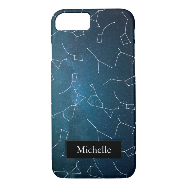 Coques Case-Mate iPhone Cosmic Star Constellations Nom personnalisé (Dos)