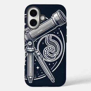 Coque Pour iPhone 16 Cosmic Stargazer Télescope Vintage Boîtier télépho