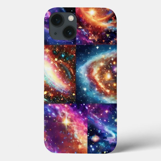 Coques Case-Mate iPhone Cosmic violet or rose nuit ciel galaxie collage (Verso)